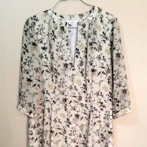 eShakti Botanical Georgette Print A-line Dress - 1